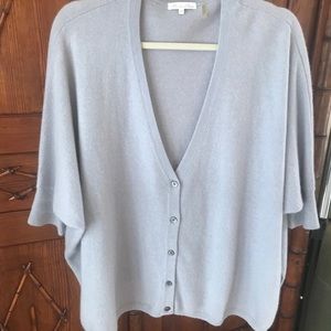 MINNIE ROSE cashmere short-sleeved cardigan.